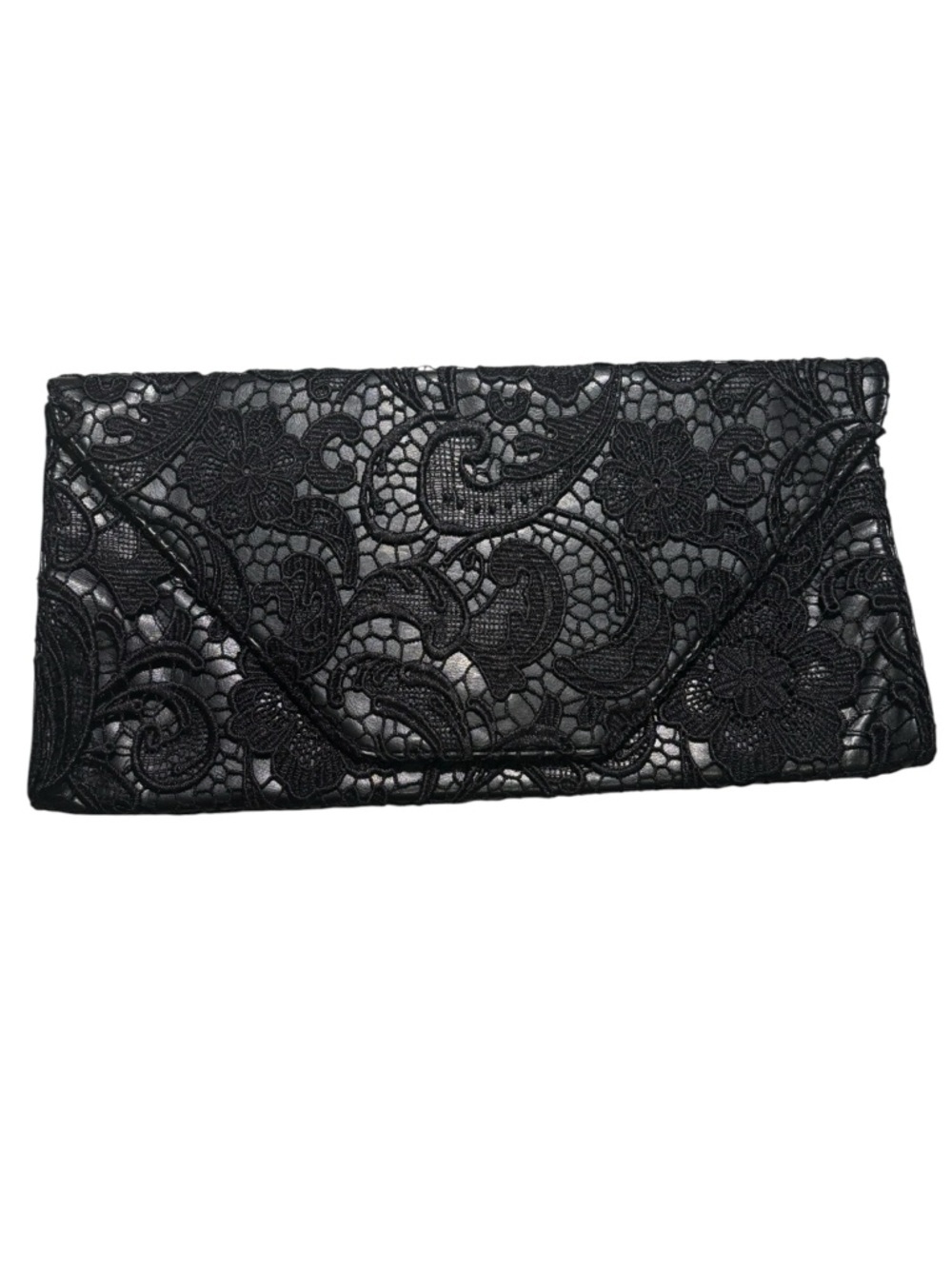 Jessica Simpson Black Lace Clutch Envelope Bag Romantic Whimsigoth Evening